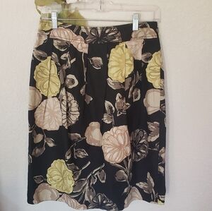 Moschino Cheap and Chic Floral Linen Skirt